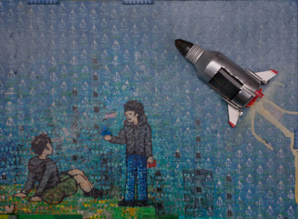 Space Boys rocket lego art painting pixelstud