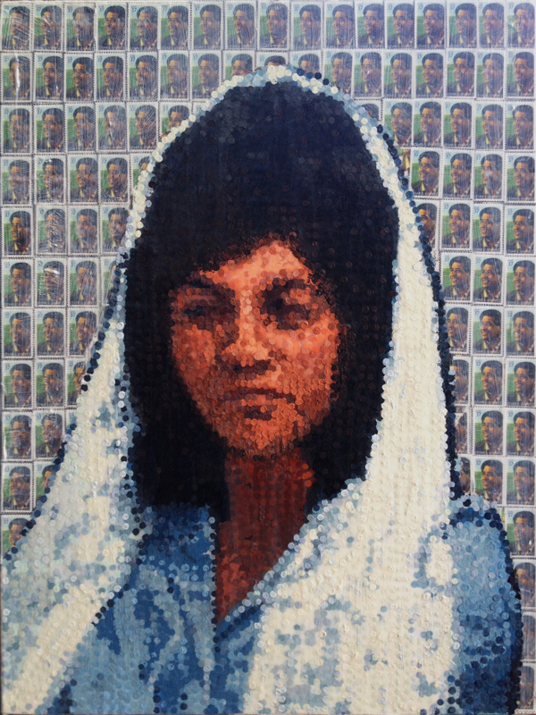 Helena Fabela Chavez portrait painting lego art pixelstud