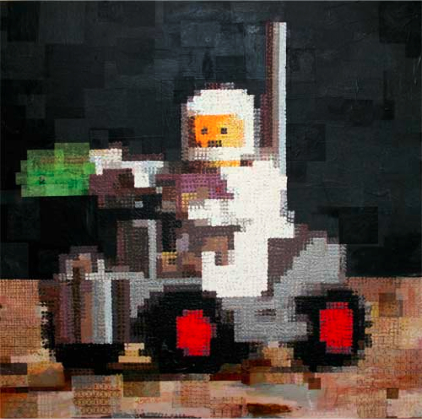 Rover lego art space minifig painting pixelstud