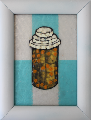 Miracle Grow pill bottle medicine chest torso lego art painting pixelstud