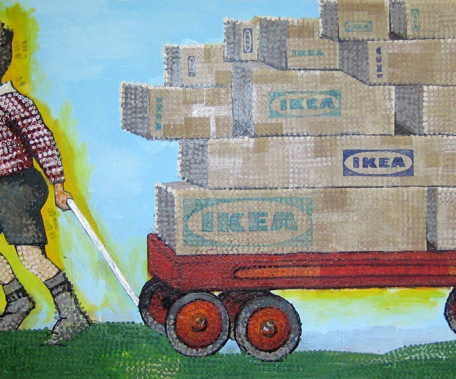 Sunday_Service_IKEA_boys_red_wagon_painting_pixelstud_pixel_stud_lego_art_high