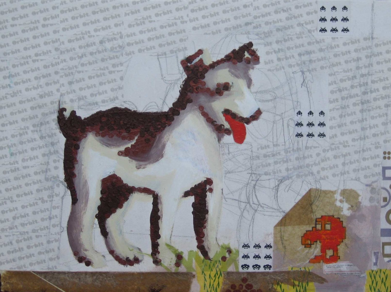 falling_off_the_pyramid_qbert_puppy_art_painting_pixelstud_progress_med