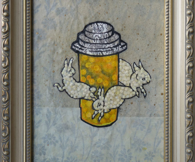 circling_rabbit_hole_pill_bottle_painting_art_lego_pixelstud