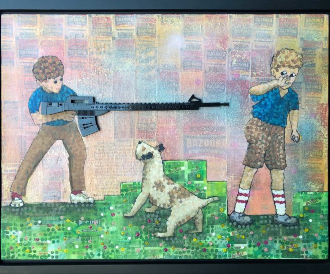 not_in_our_town_legogun_lego_art_bazookagum_painting_pixelstud